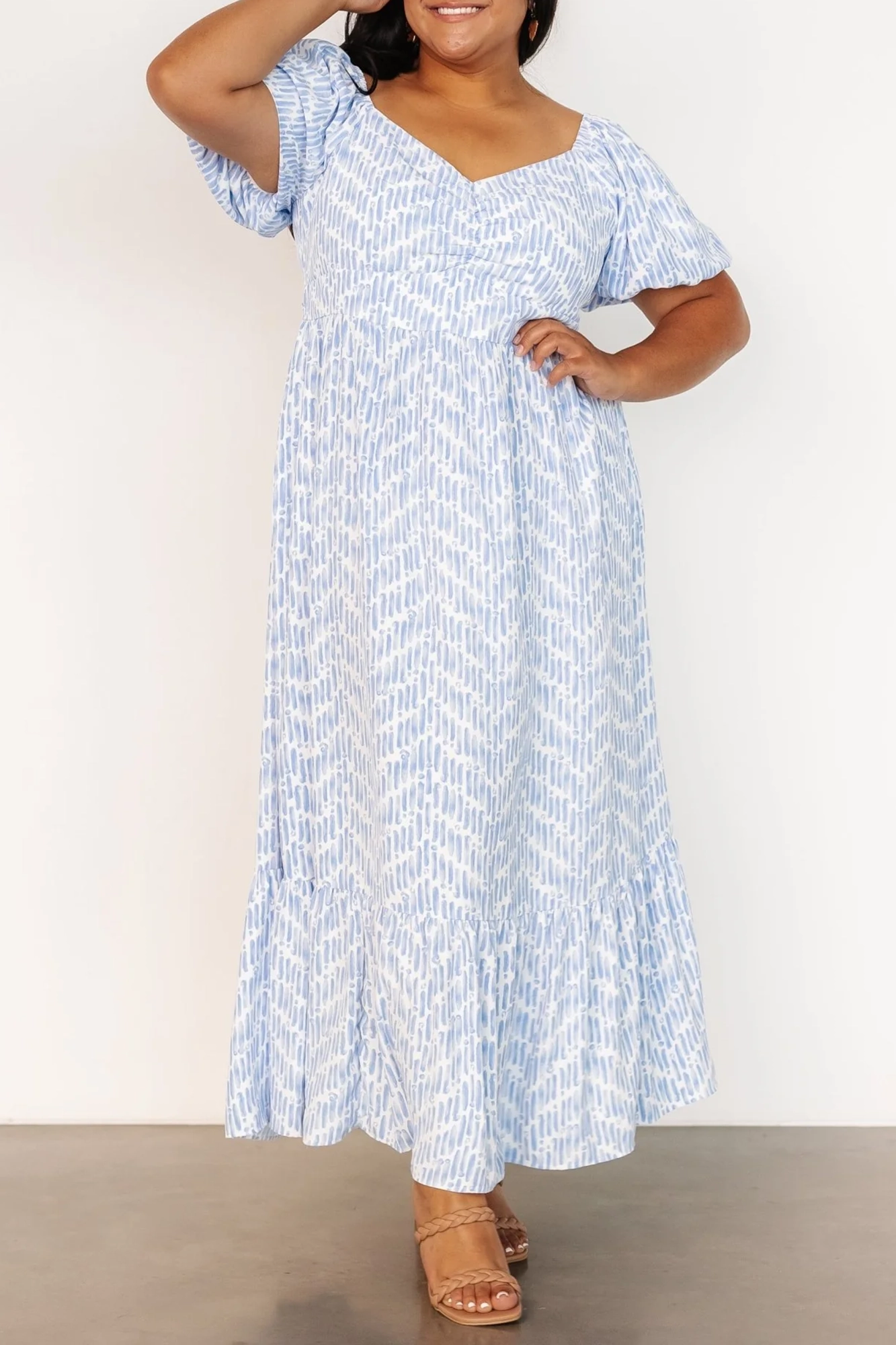 Ethereal And Breathable Chiffon Blue Printed Dress