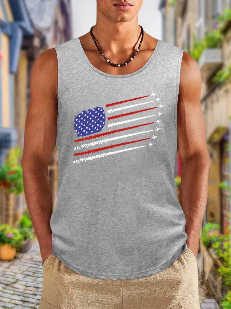 Men'S Independence Day Round-Necked Sleeveless Vest