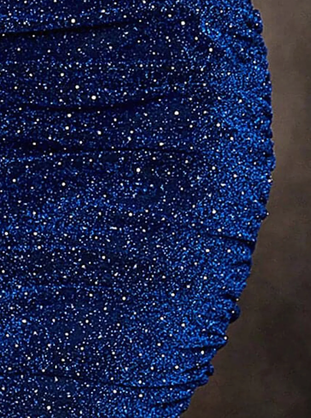One Shoulder Glitter Blue Mini Party Dress