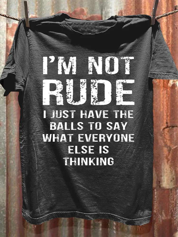 Women'S T-Shirt I'M Not Rude Round-Neck And Short Sleeves