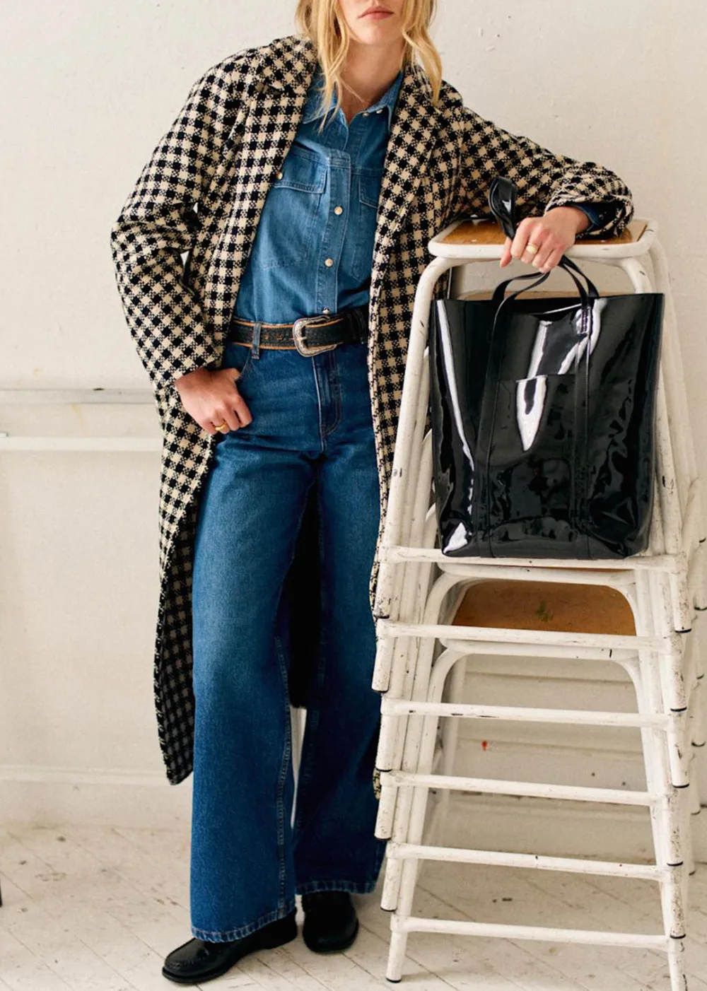Long Checked Coat