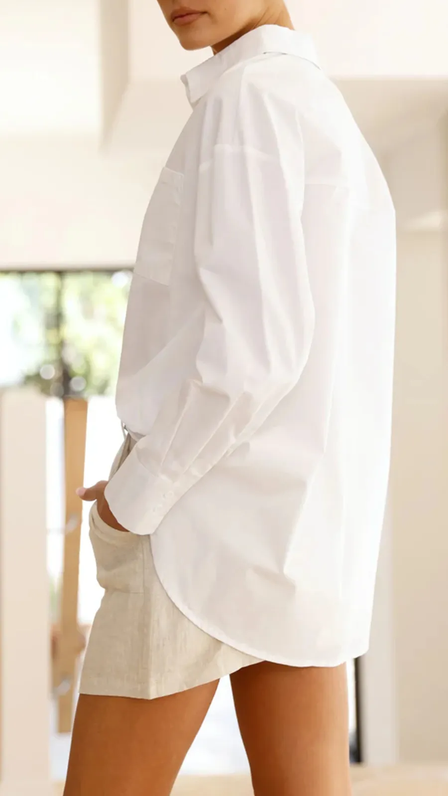White Casual Loose Shirt