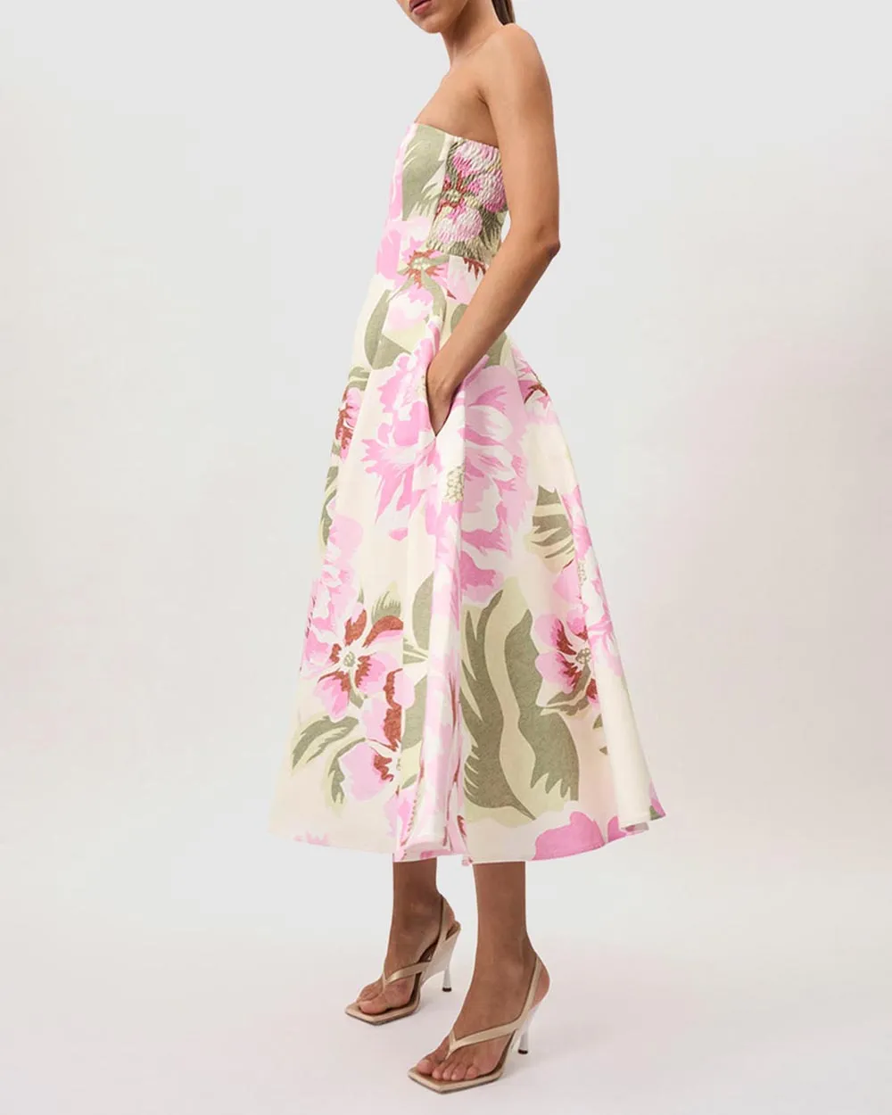 Print Floral Tube Top Dress