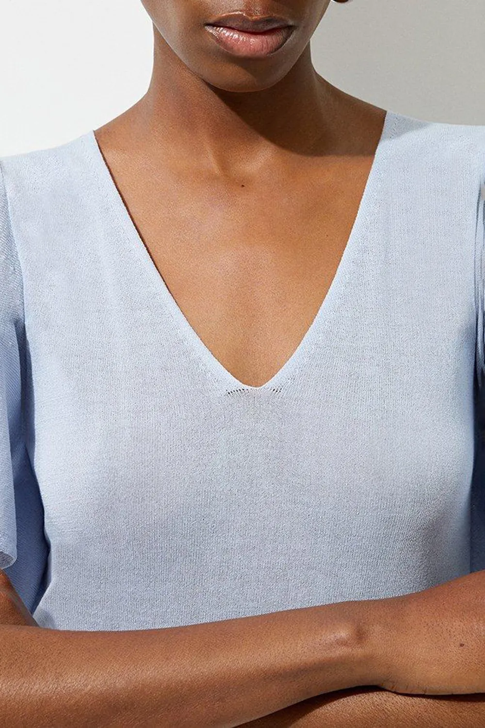 Lightweight Viscose Blend Summer Knit Angel Sleeve Top
