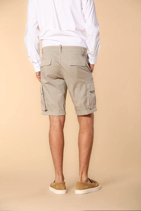 Light Beige Slim Fit Men'S Cotton Shorts