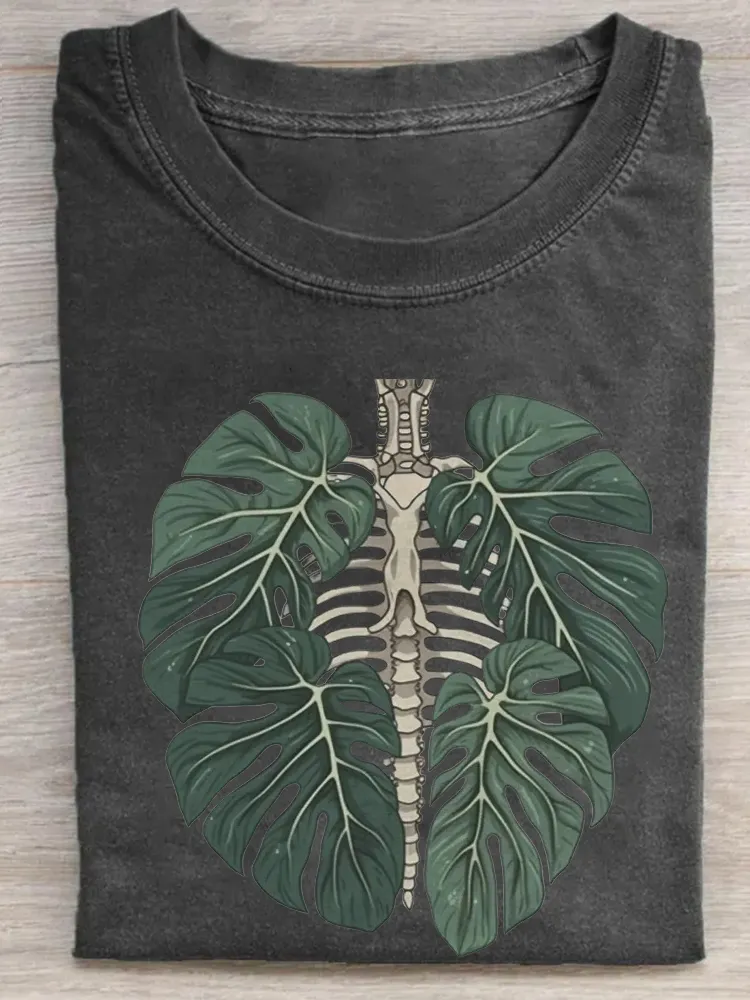 Skeleton Plant Body T-Shirt