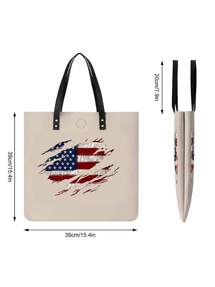 Handbag Leather Handbag With National Flag Prints