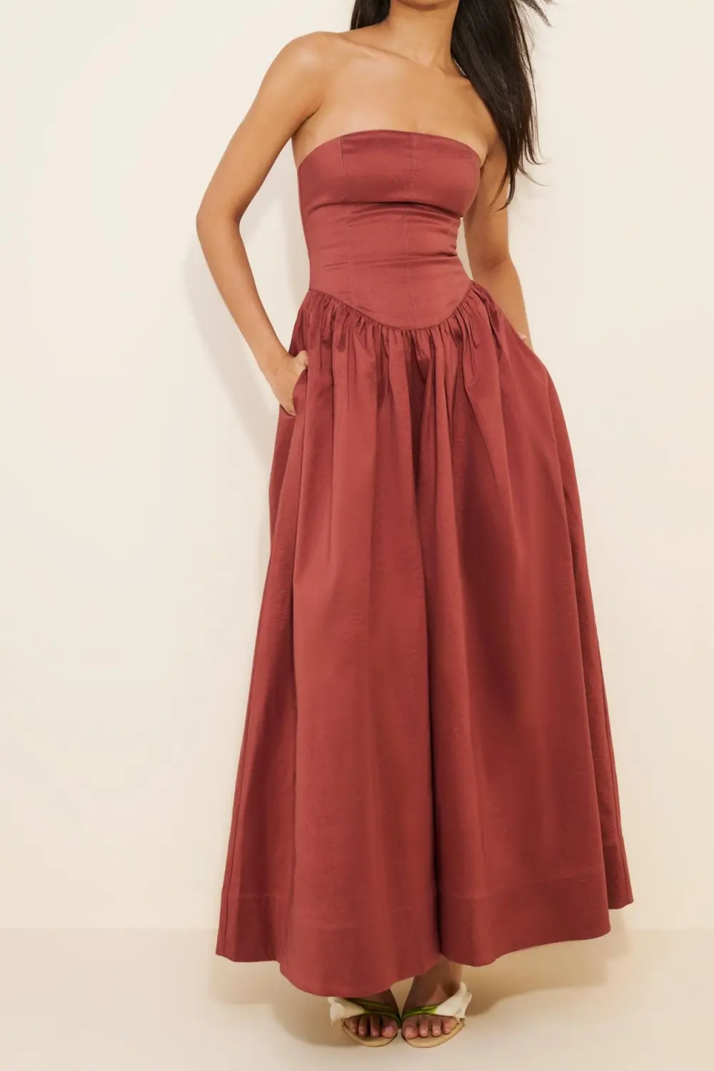 Feminine Strapless Maxi Dress