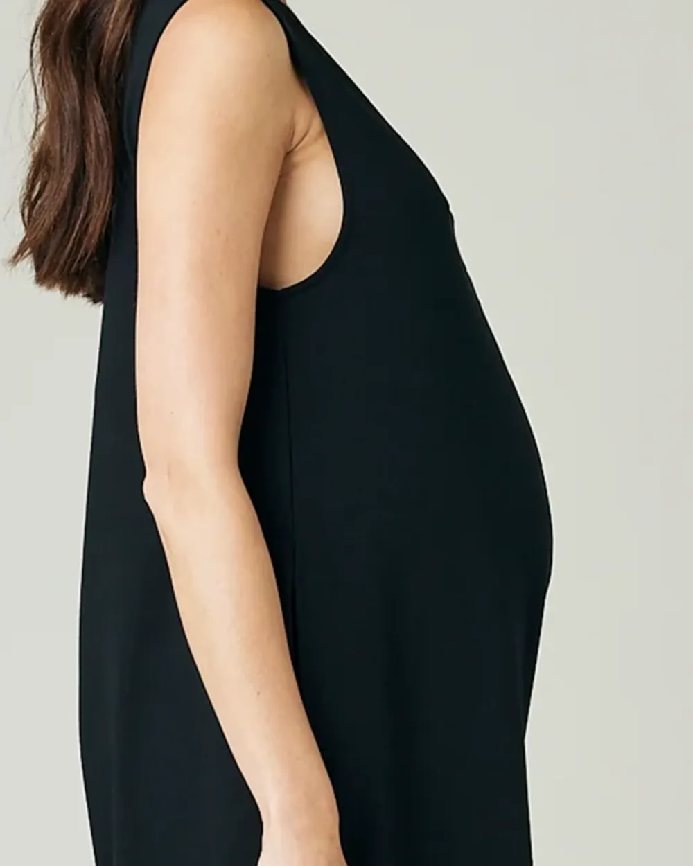 BLACK COTTON JERSEY JUMPSUIT