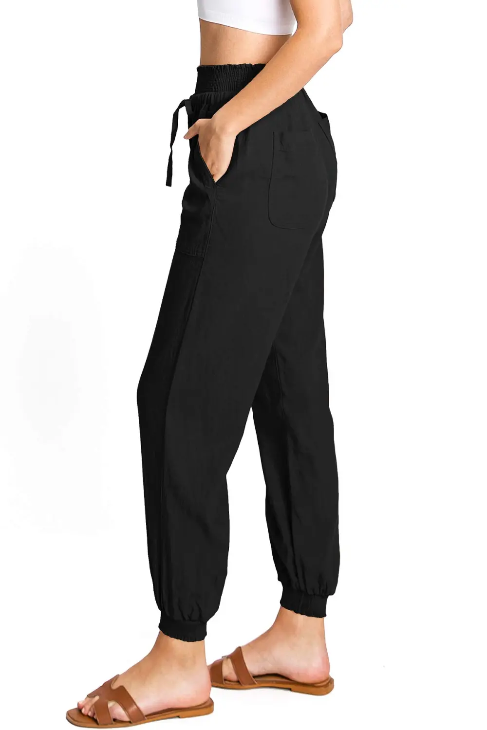 Khaki Elastic - Waist Utility Pants