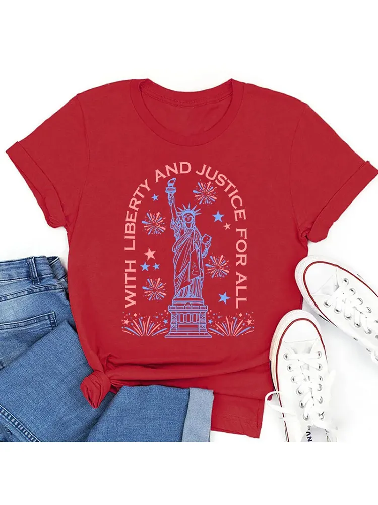 With Liberty And Justice For All Teacher T-Shirt