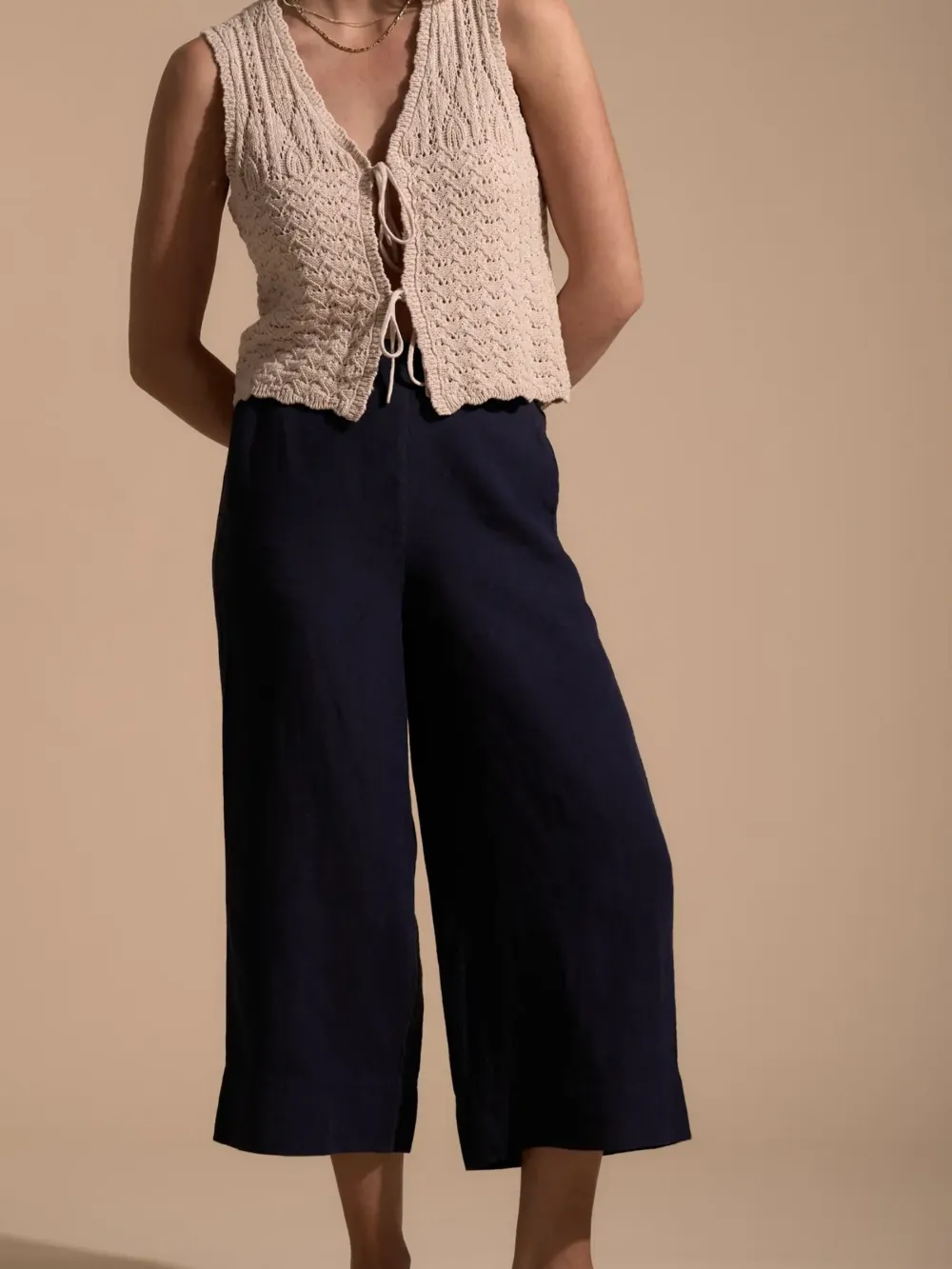 Denim Linen Crop