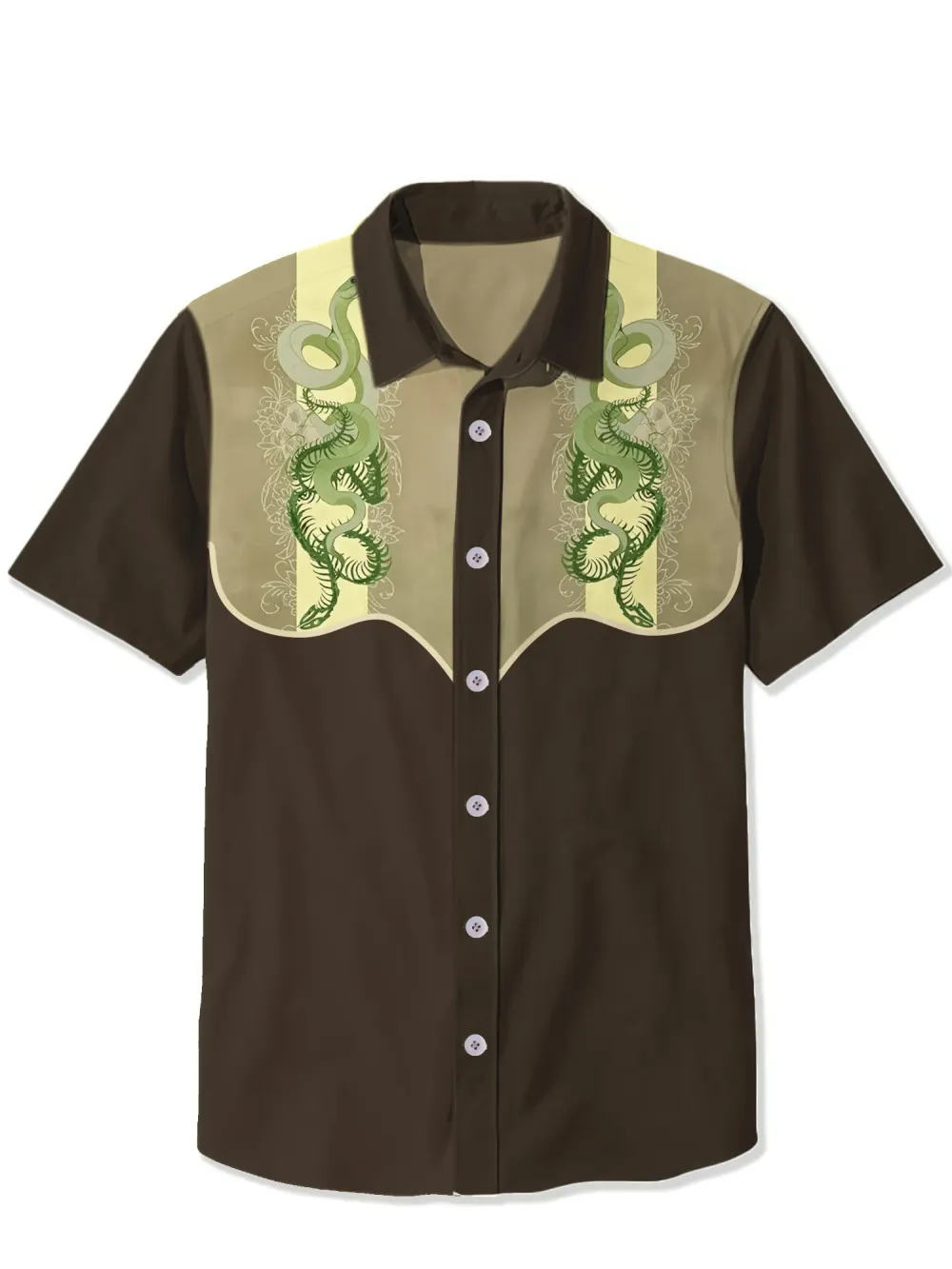Small Green Snake And Snake Bones Coiled Shirt