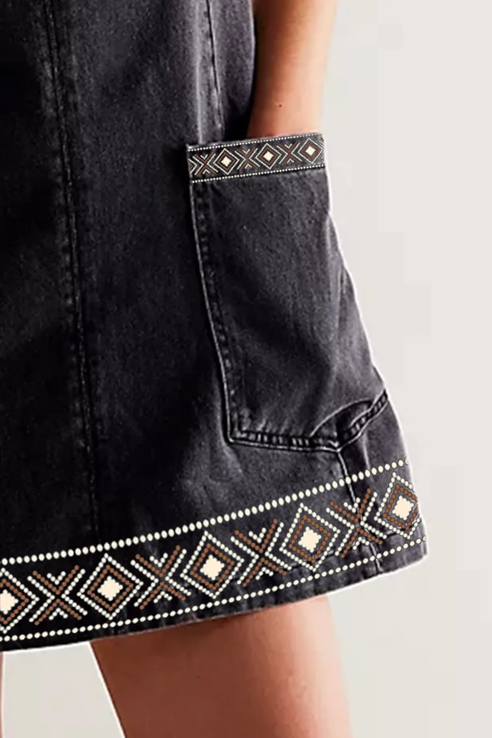 Denim Overall Mini Skirt