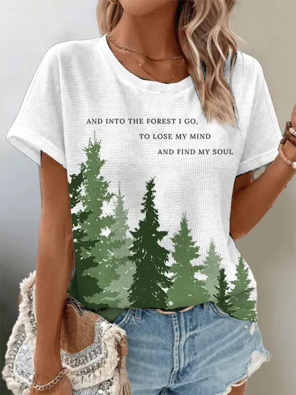 Women'S National Park Protection Waffle Crew Neck T-Shirt