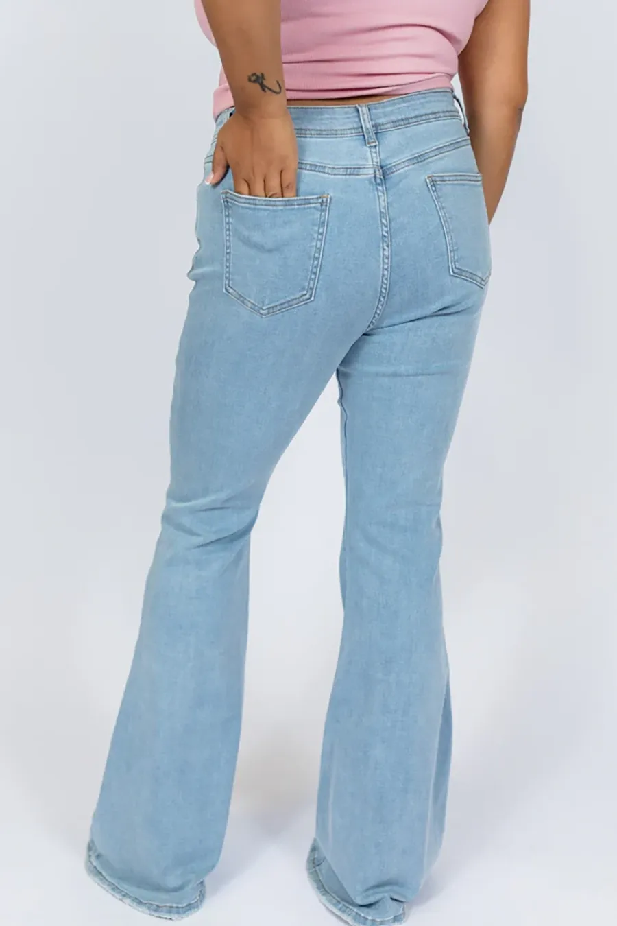 Light Wash Stretchy Flare Jeans