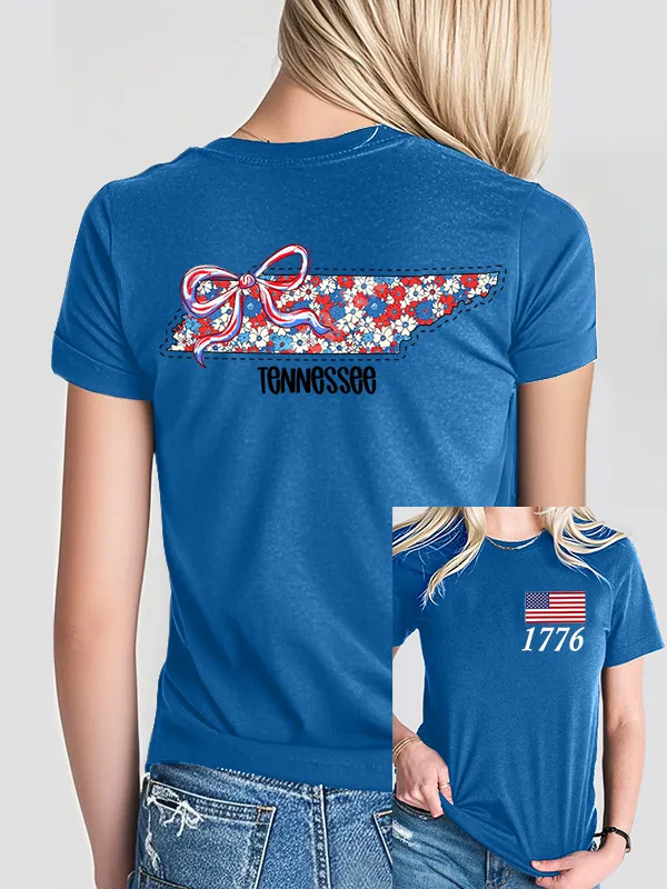 Woman'S 1776 Independence Day Print Short-Sleeved T-Shirt