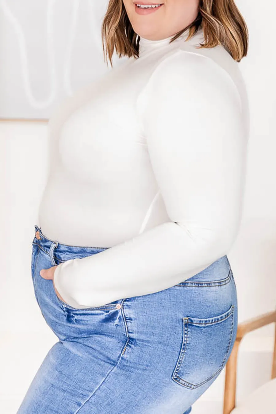 Ivory Mock Neck Bodysuit