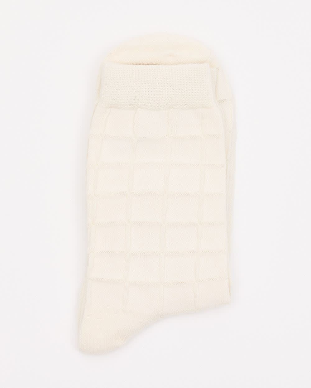 Cotton Socks With Textured Checkered Pattern