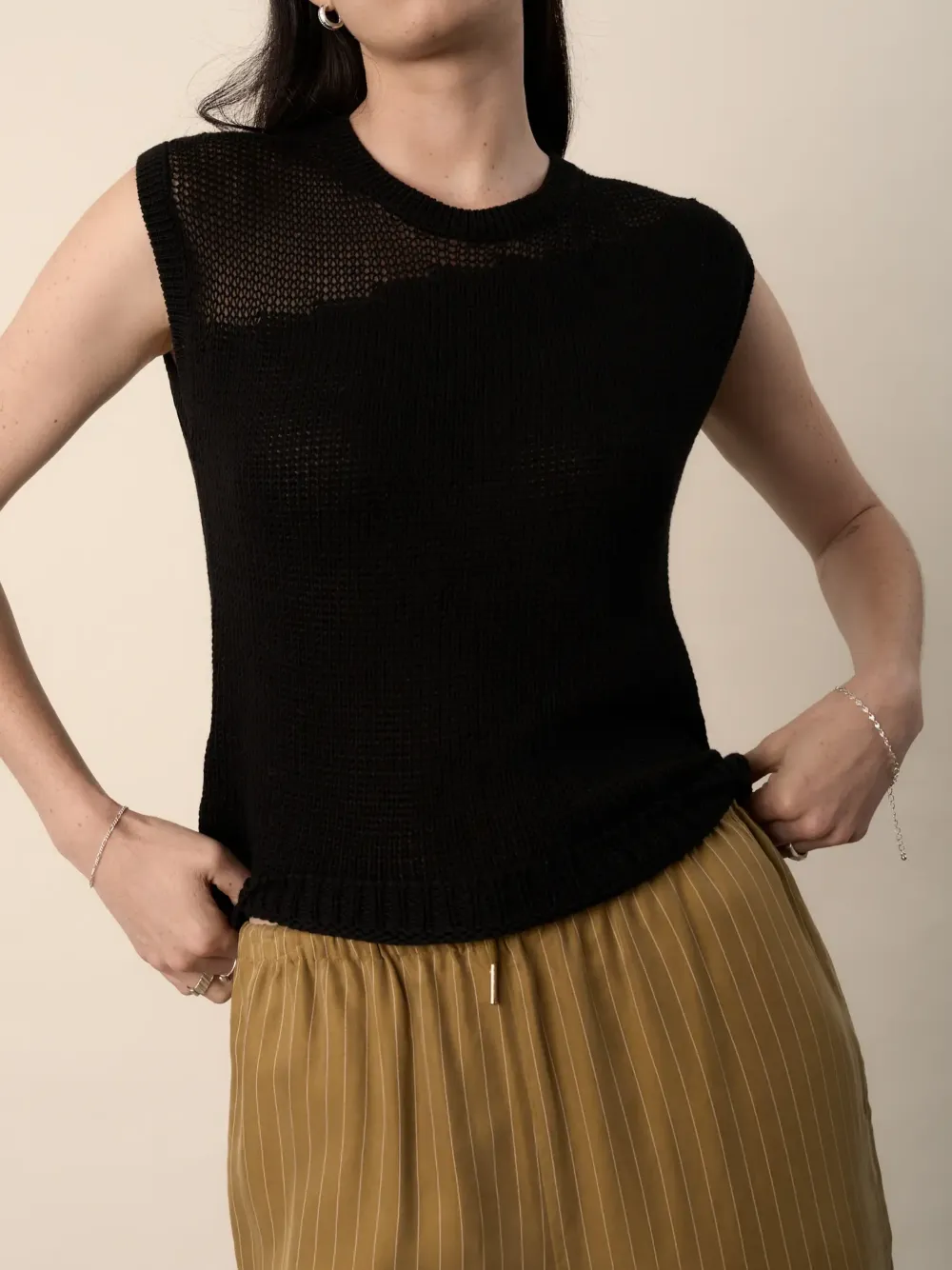 Black Knitted Vest