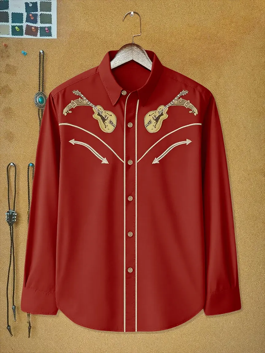 Vintage Western Music Long Sleeves Shirt