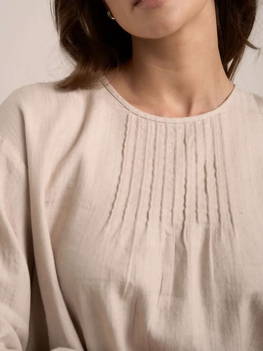 Pleated Linen Top