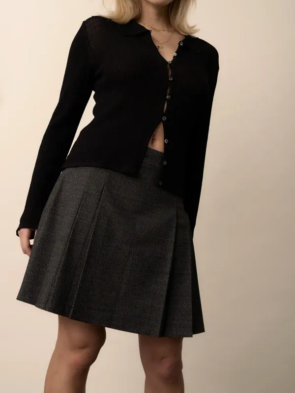 Graphite Marle Pleated Mini Skirt