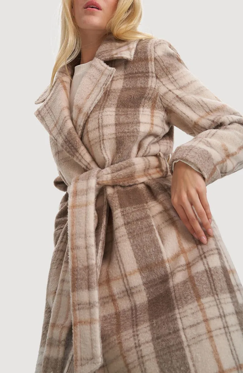 Katja Vegan Wool Plaid Coat