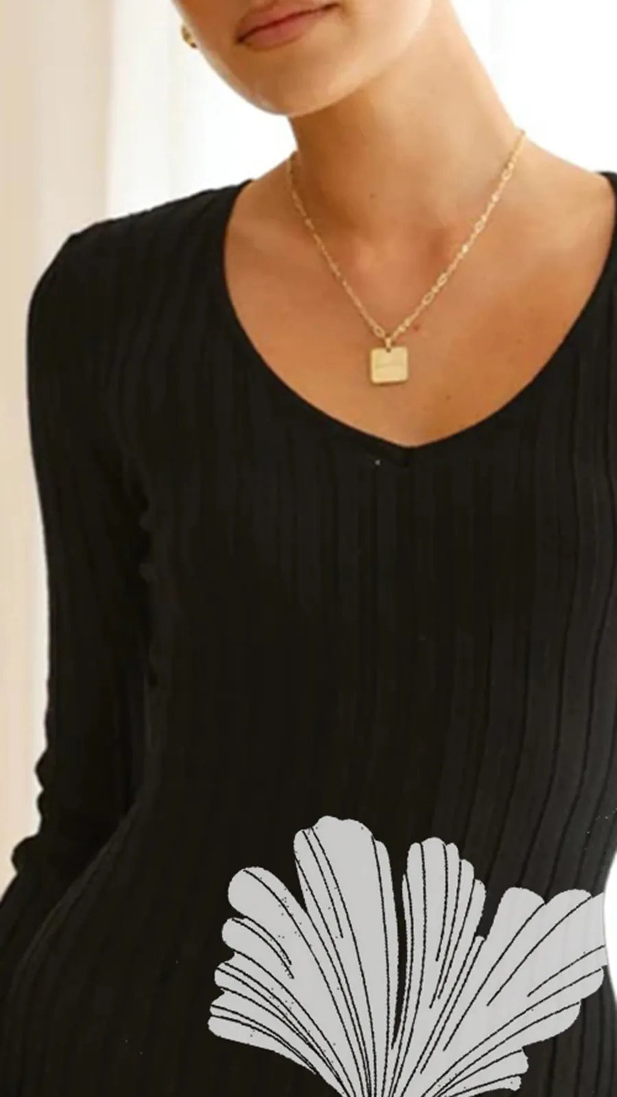 Ribbed Knitted Fabric Mini Dress