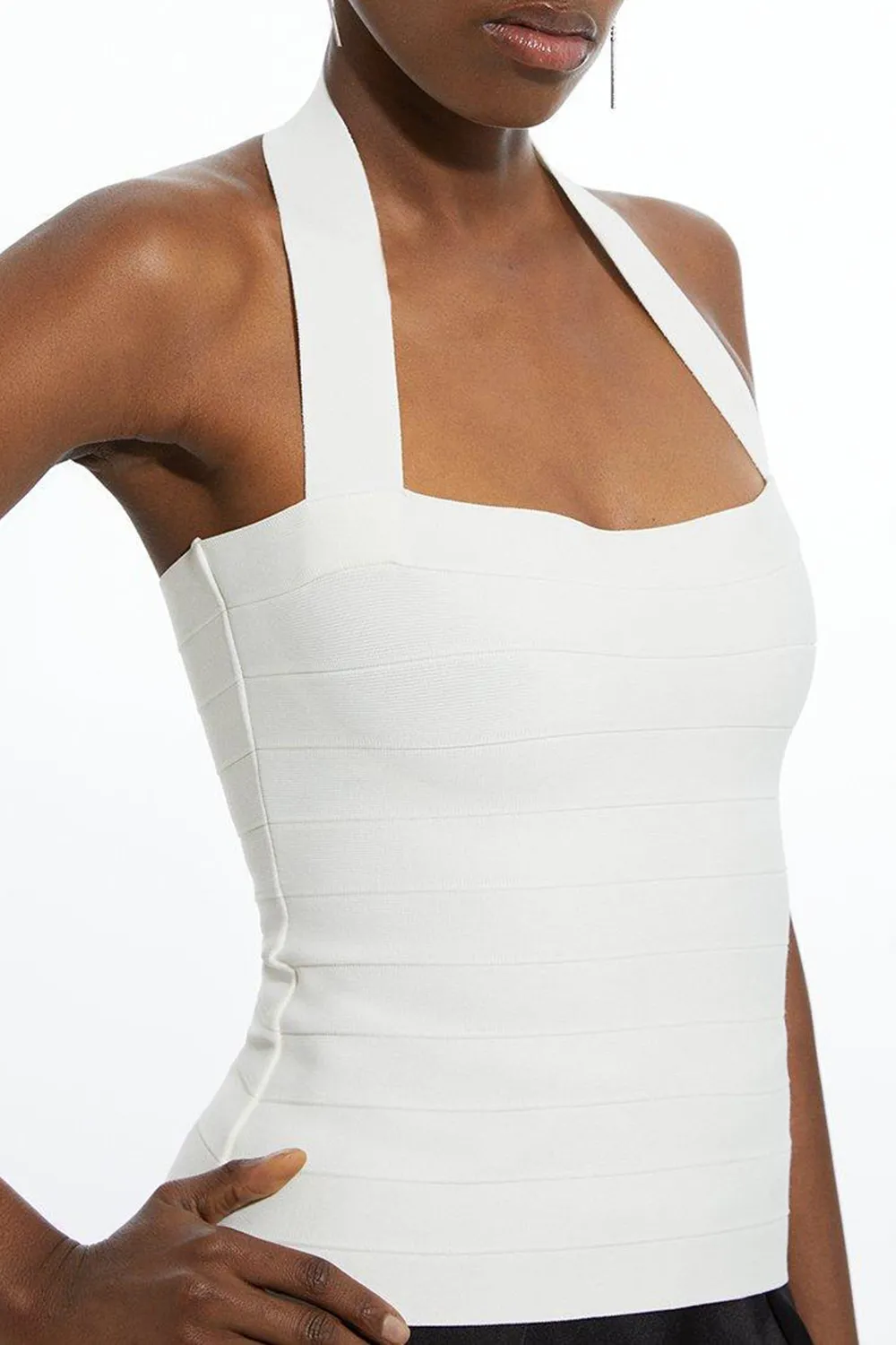 Halter Neck Bandage Crop Top