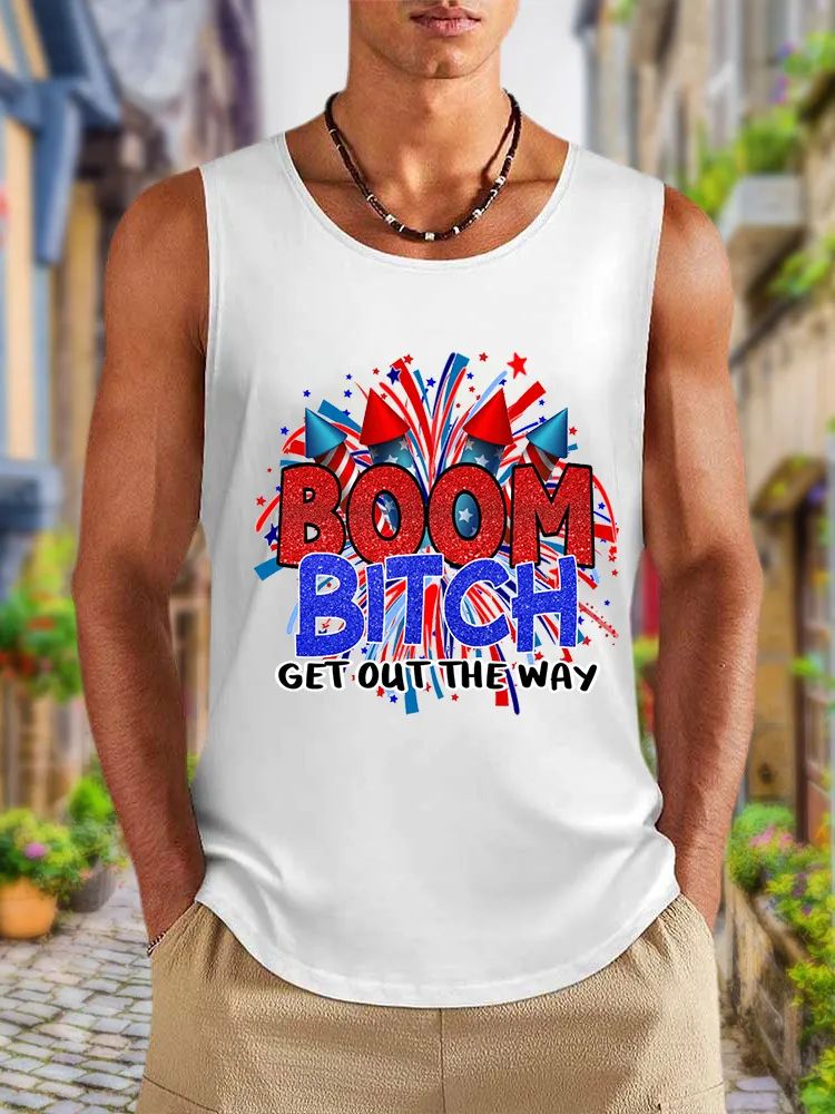 Men'S Boom Bitch Get Out The Way Round-Necked Sleeveless Vest