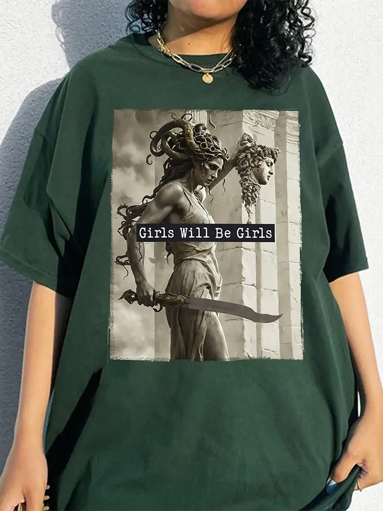 Girls Will Be Girls,Medusa With The Head Of Perseus Unisex T-Shirt