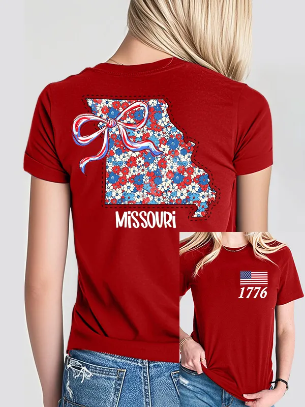 Woman'S 1776 West Virginia Print Short-Sleeved T-Shirt