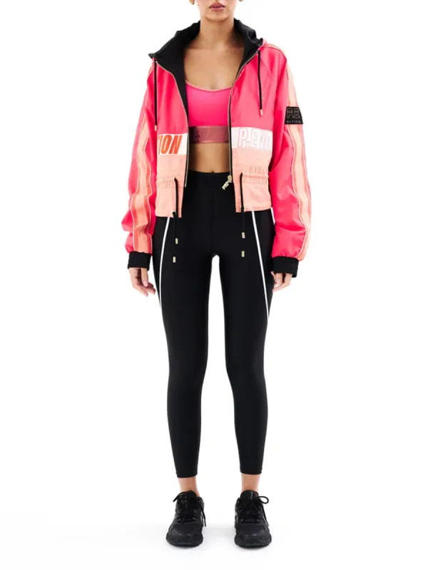 Cropped Color Blocked Hooded Jacket