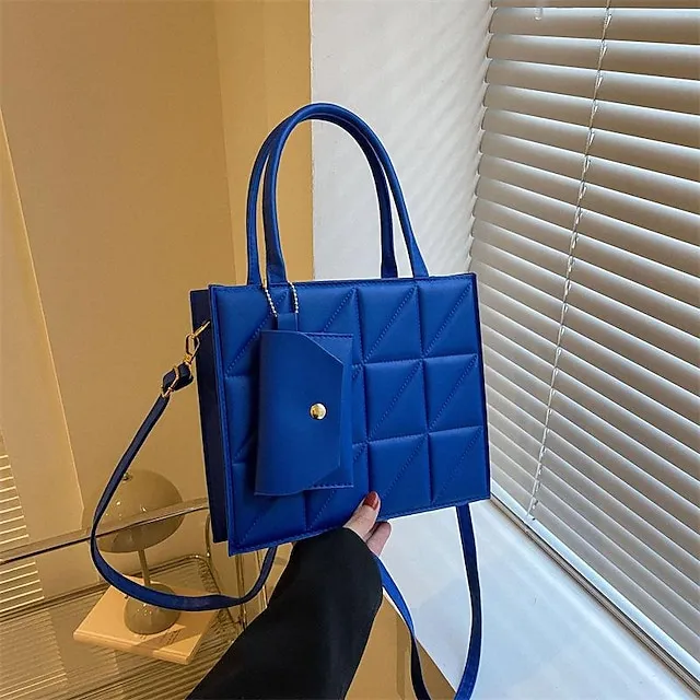 Women's Handbag Crossbody Bag PU Leather Daily Durable Black White Blue