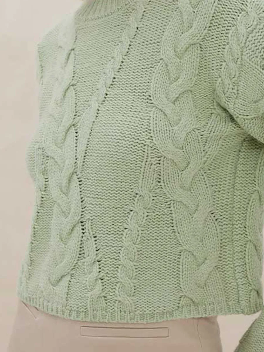 Linked Cable Pattern Knit Sweater