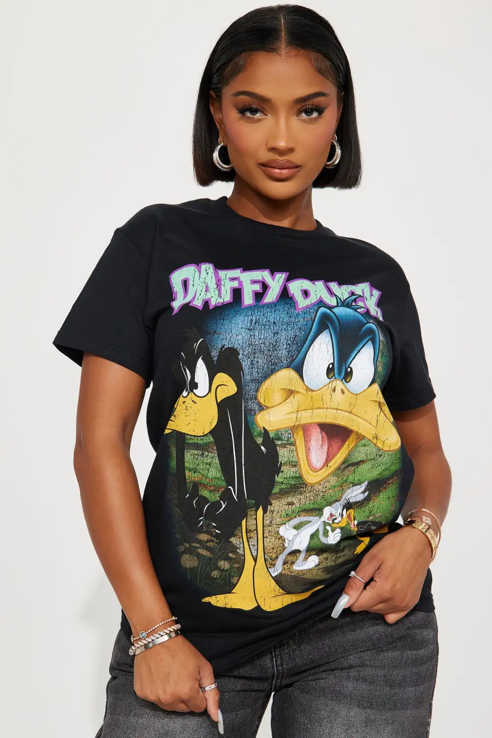 Short Temper Daffy Tshirt - Black