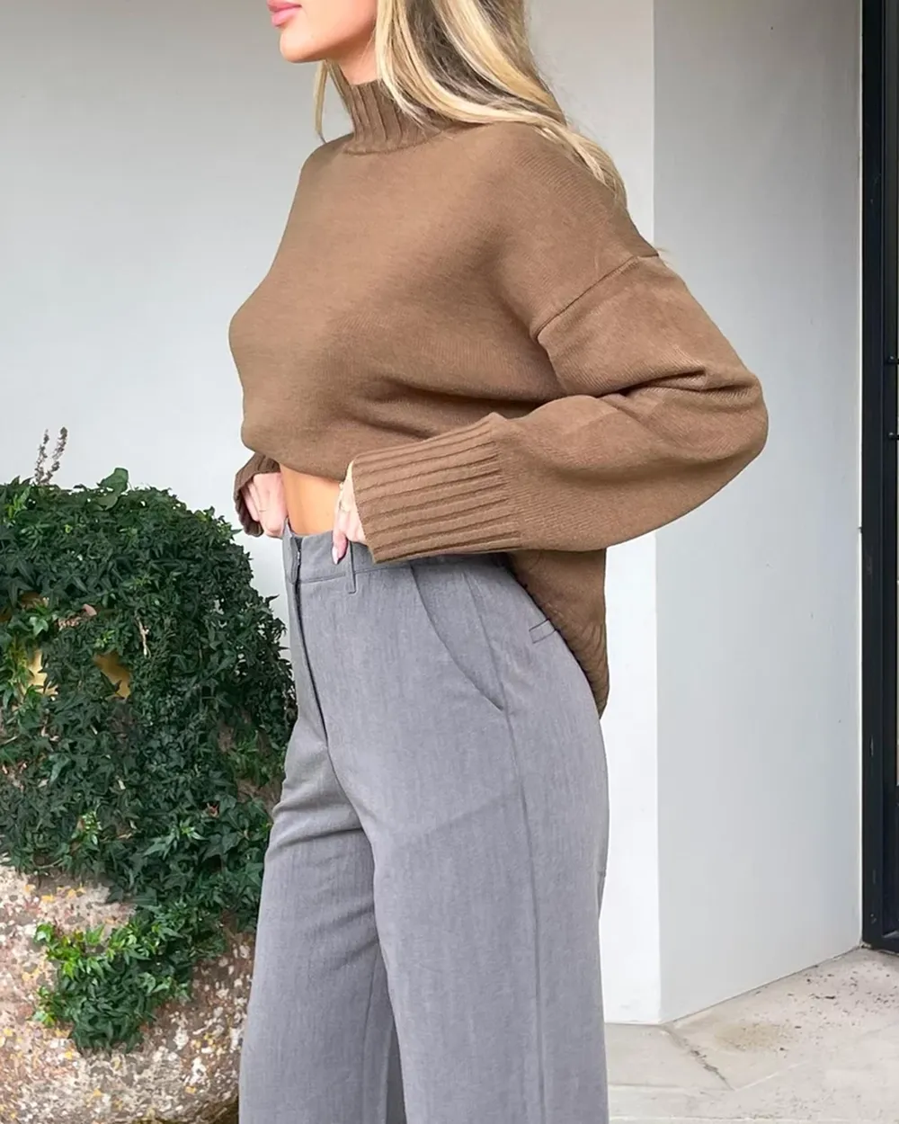 Black Wide-leg Suit Pants