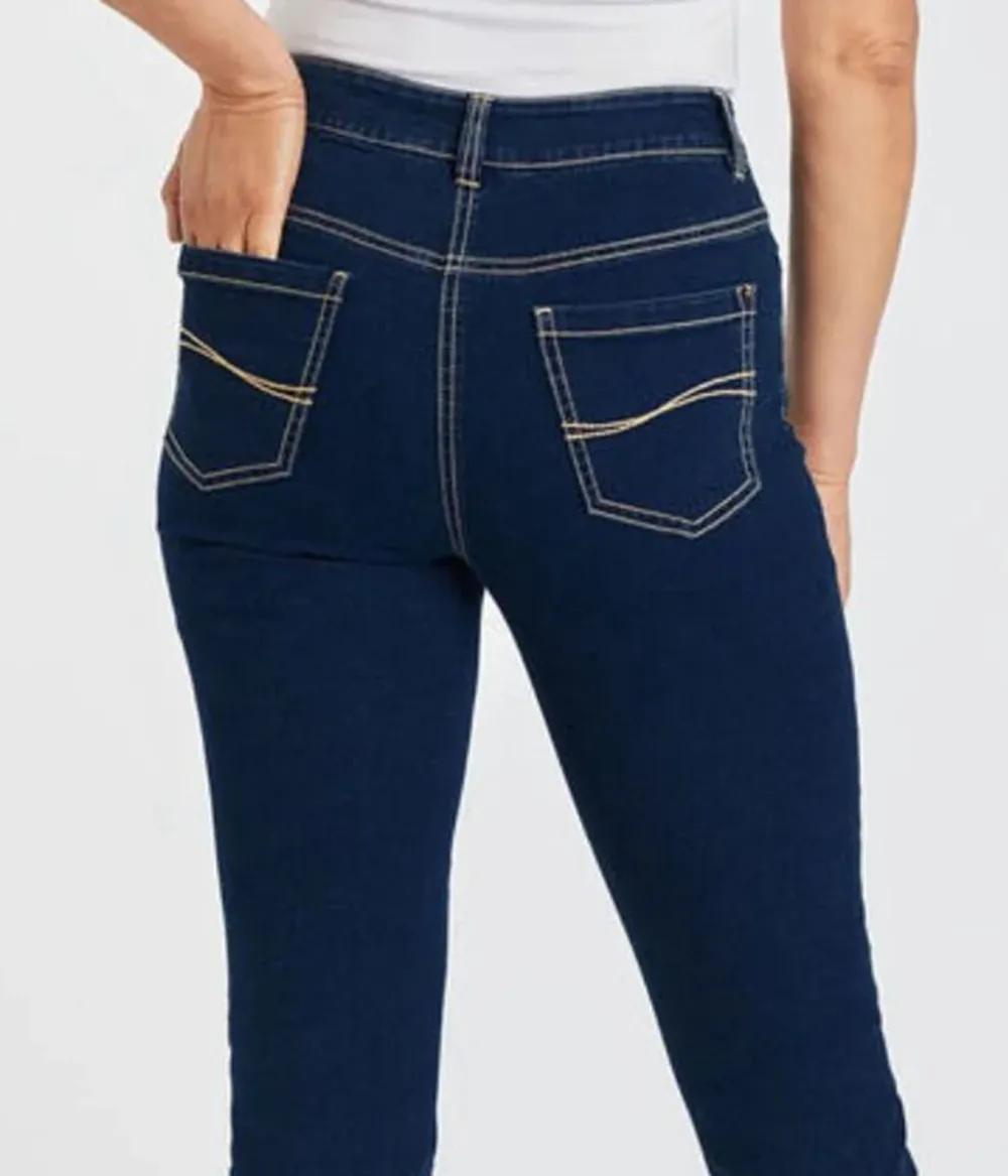 Dark Denim Slim Leg Crop Jean
