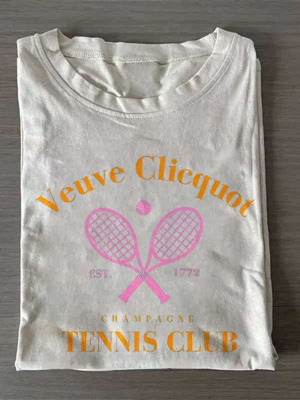 Retro Champagne Tennis Club T-Shirt