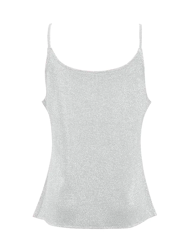 Women's Tank Top Camisole Going Out Tops Summer Tops Silver Pink Golden Sequins Sleeveless Casual Club Basic Sexy Beach V Neck Regular S