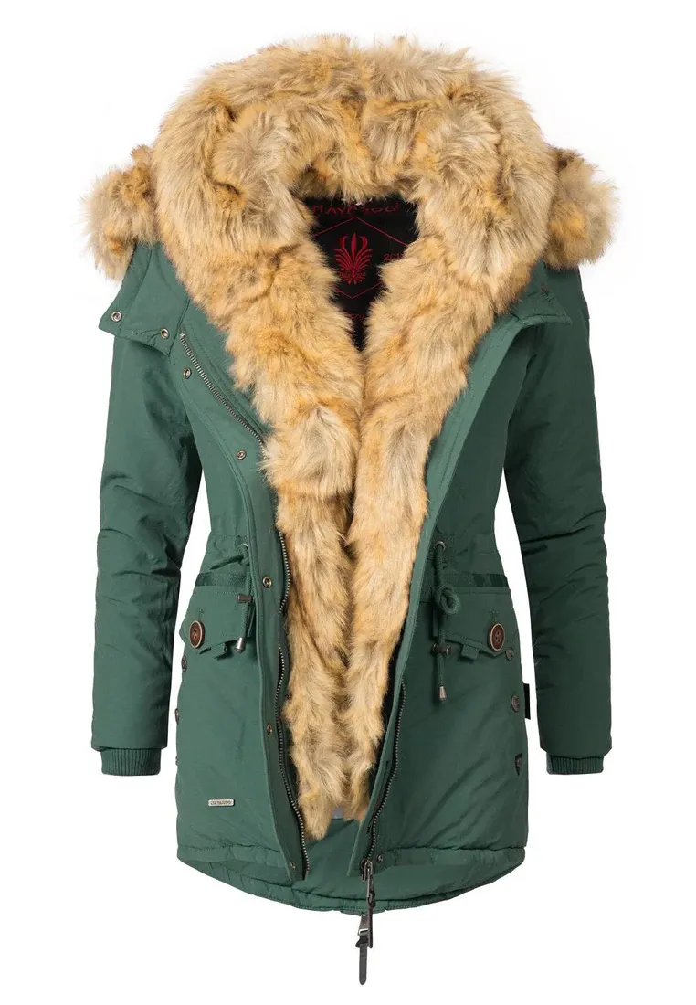 Ladies Winter Thicken Windproof Parka Pink