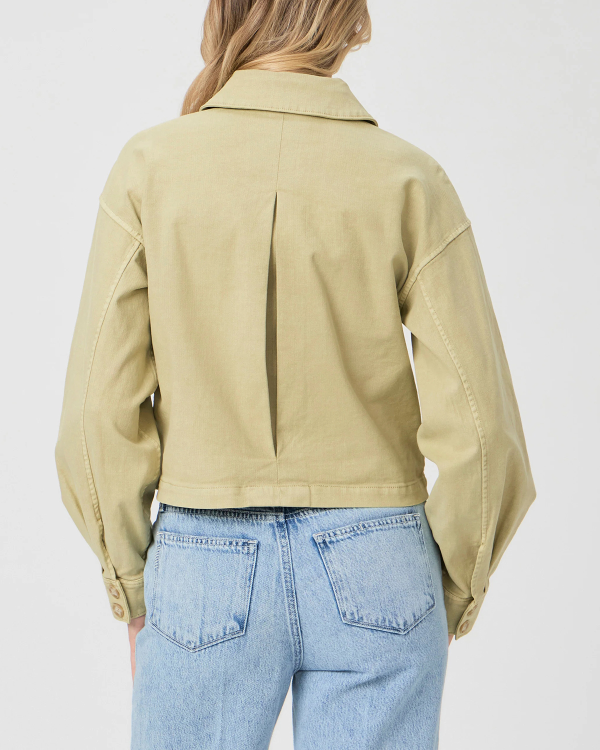 Vintage Pale Olive Inspired Cropped Shacket