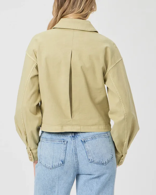 Vintage Pale Olive Inspired Cropped Shacket