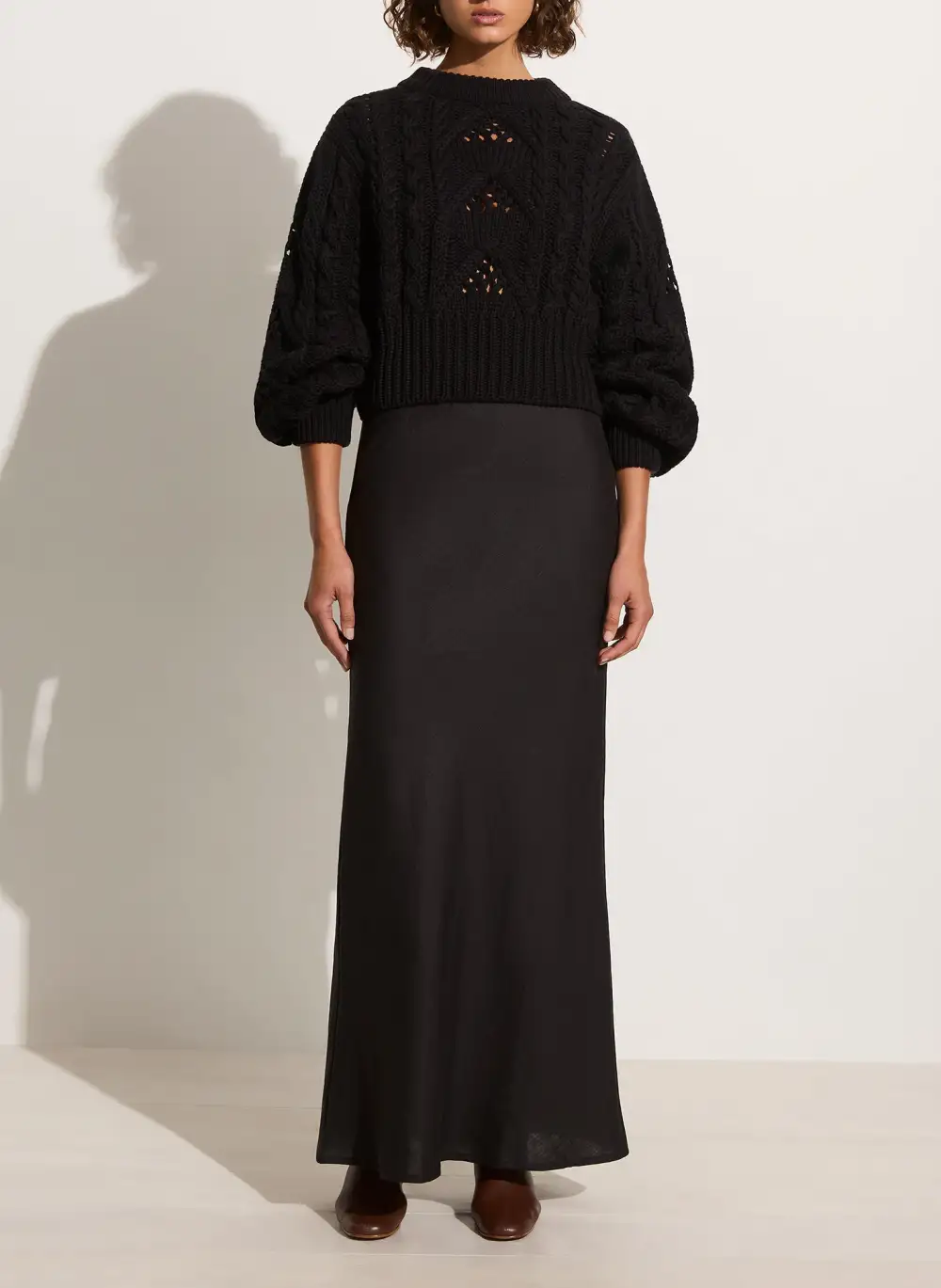 Cable Knit Black Sweater