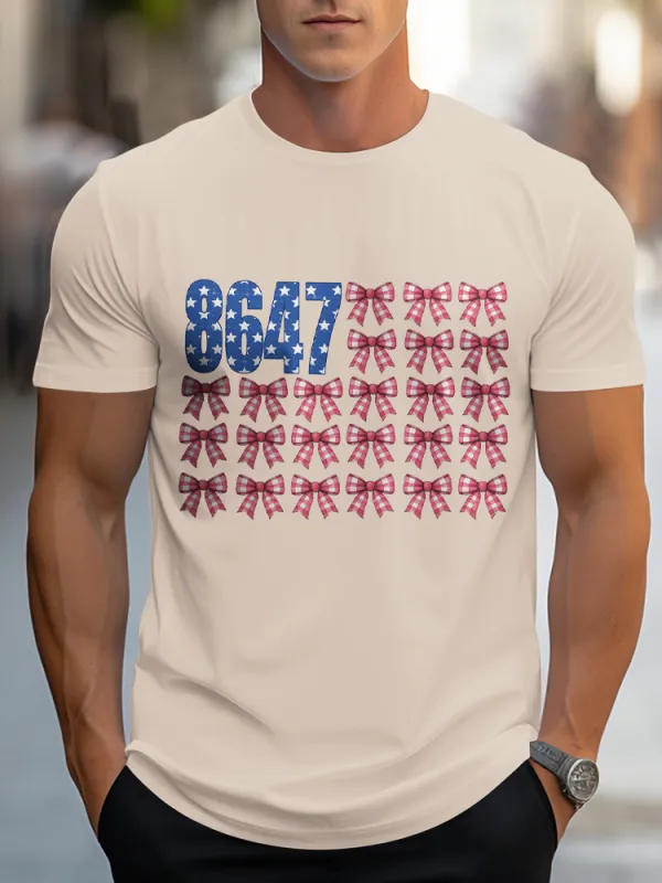 Man'S 8647 Round-Neck Short-Sleeved T-Shirt