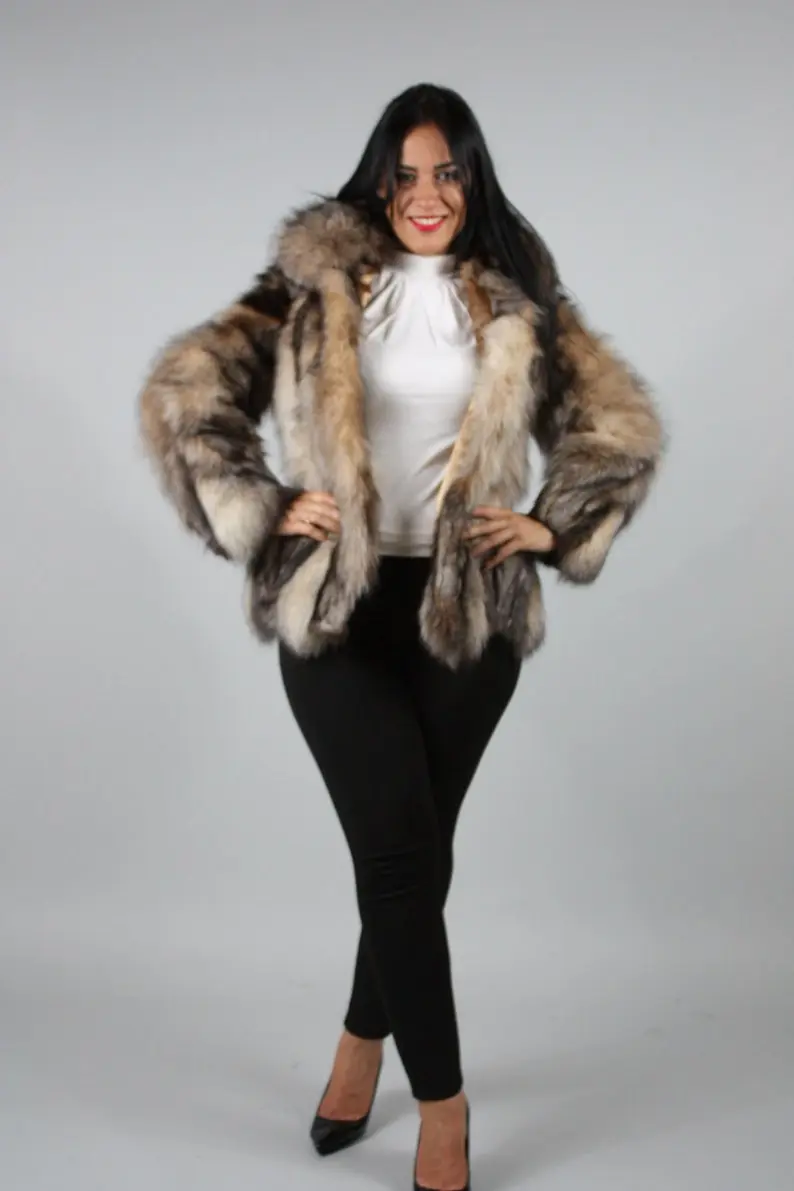 Crystal Fur Waist Length Jacket