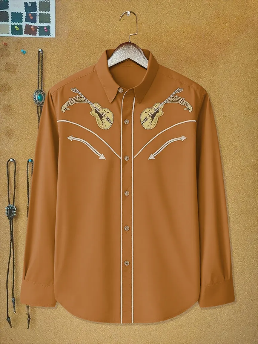 Vintage Western Music Long Sleeves Shirt