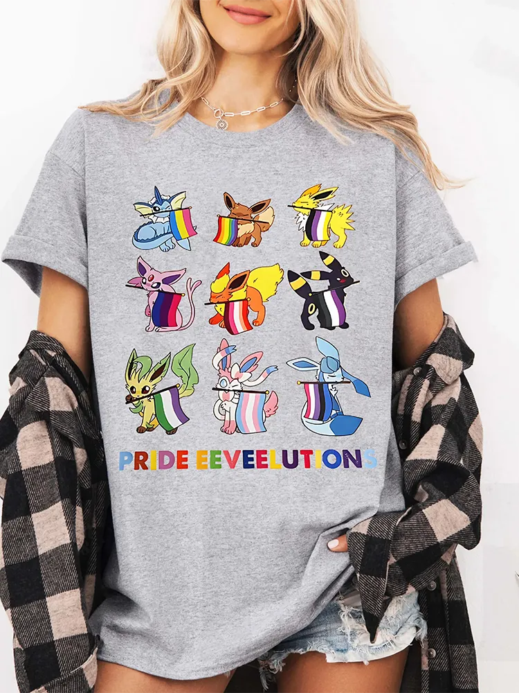 Women'S Pride Eeveelutions Round-Neck Short Sleeve T-Shirt