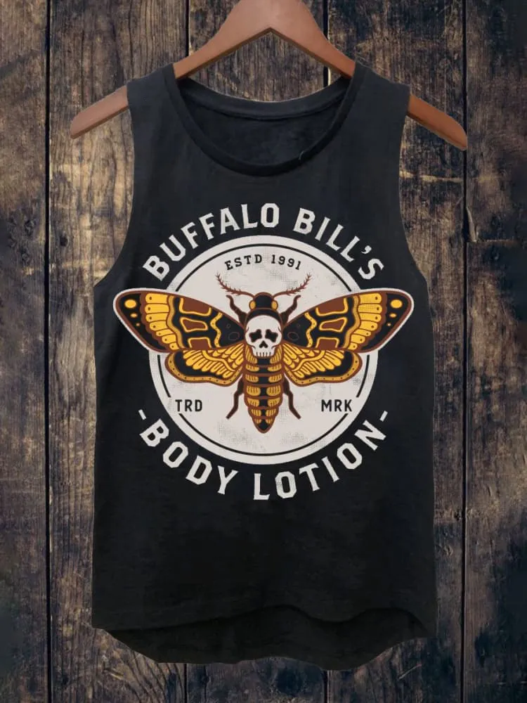 Women'S Vest Buffalo Bill'S Body Lotion Print Round Neck And Sleeveless Vest